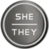 Anthracite Enamel Pronoun Pin: She/They