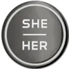 Anthracite Enamel Pronoun Pin: She/Her