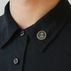 Anthracite Enamel Pronoun Pin: He/Him