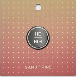 Anthracite Enamel Pronoun Pin: He/Him
