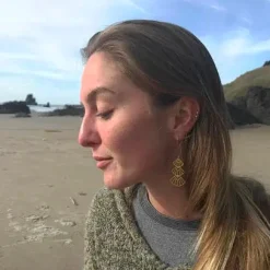 Art Deco Triangles Stacked Earrings Gold