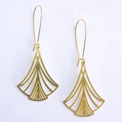 Art Nouveau Triangles Earrings Gold