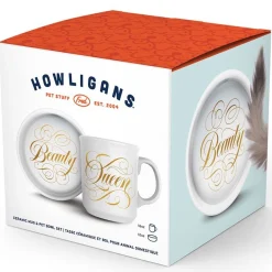 Beauty Queen Ceramic Mug & Cat Bowl Set