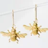 Bee Earrings Brass