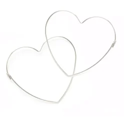 Big Heart Hoop Earrings Sterling Silver
