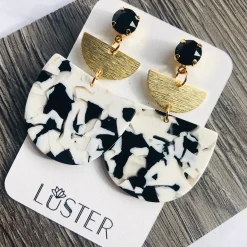 Black + White Stacked Earrings
