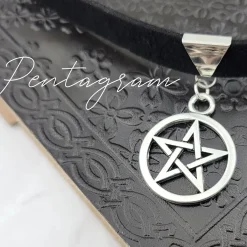 Black Gothic Velvet Choker Pentagram