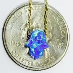 Blue Opal Hamsa Necklace