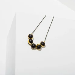 Brass Alignment Necklace Onyx
