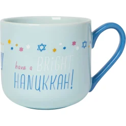 Bright Hanukkah Mug And Dishtowel Set