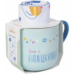 Bright Hanukkah Mug And Dishtowel Set