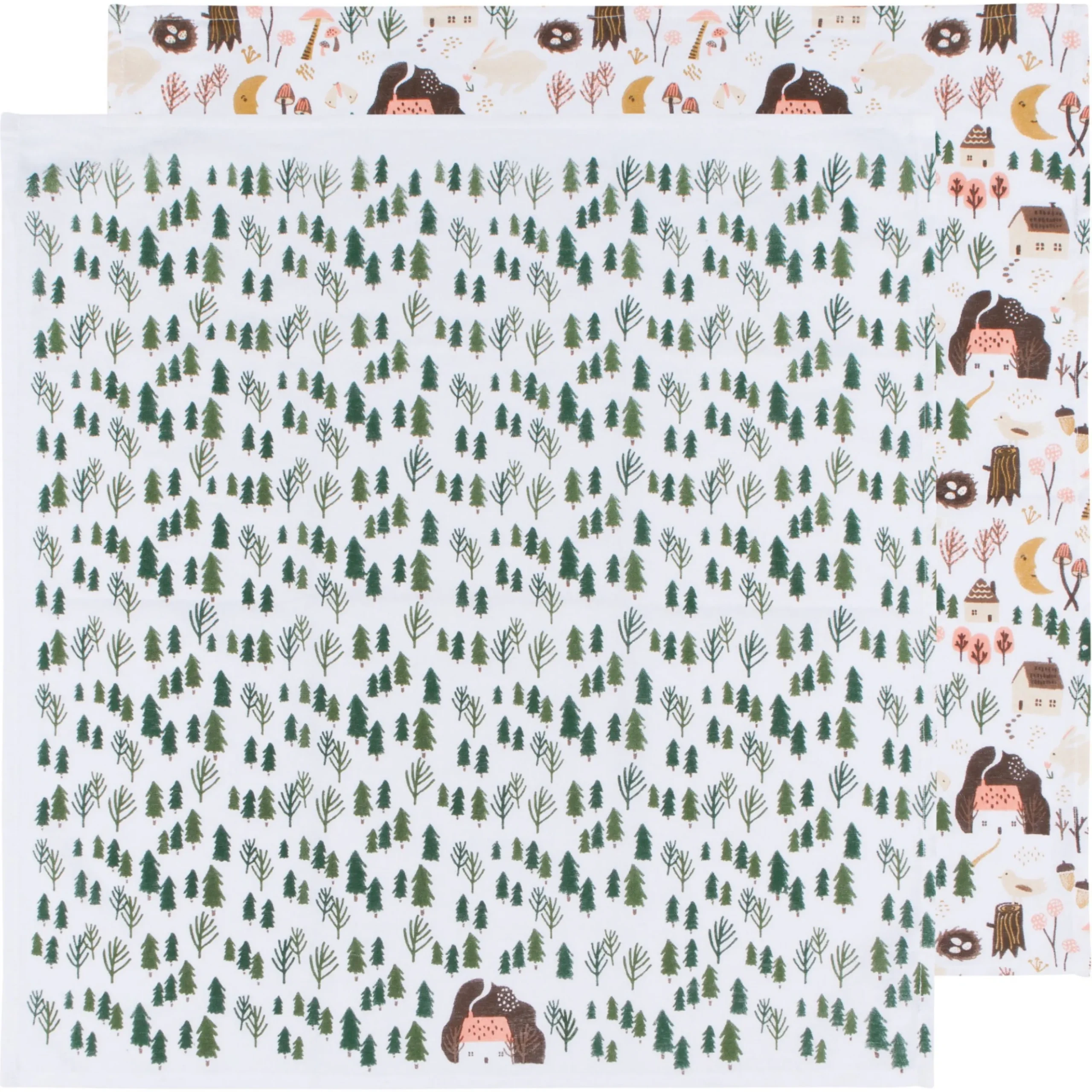 Cozy Cottage Floursack Tea Towels Set Of 2
