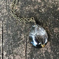 Dandelion Seed Necklace Gunmetal