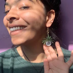 Disco Ball Planter Earrings