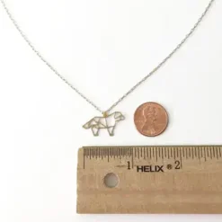 Dog Geometric Necklace Silver