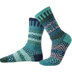 Evergreen Mismatched Crew Socks