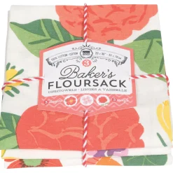 Flowers Of The Month Baker's Floursack Dishtowels Set Of 3
