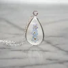 Forget Me Not Flower Necklace Silver Plated