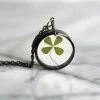 Four Leaf Clover Resin Necklace Copper