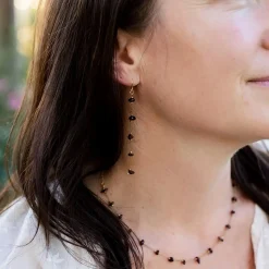 Gemstone Chips Earrings - Garnet
