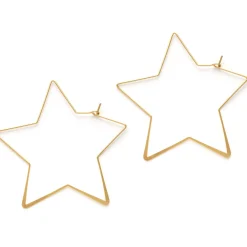 Giant Star Hoop Earrings Gold