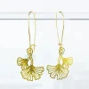Ginkgo Leaves Earrings Gold