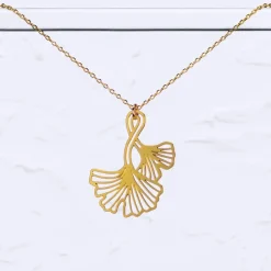 Ginkgo Leaves Necklace Gold