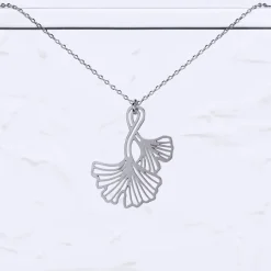 Ginkgo Leaves Necklace Silver