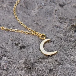 Hammered Crescent Moon Necklace