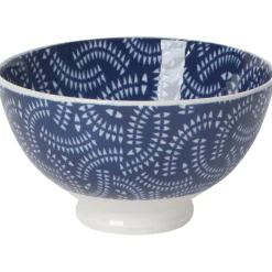 Indigo Geo Stamped Bowl 4 Inch