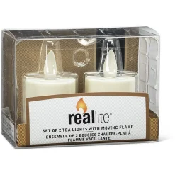 Ivory Reallite Tealights Set Of 2