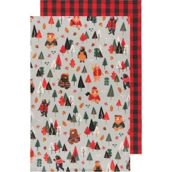 Lumbearjack Cotton Dishtowels Set Of 2