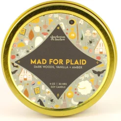 Mad For Plaid Soy Wax Candle Travel Tin