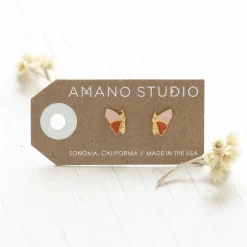 Mariposa Studs Pink & Orange