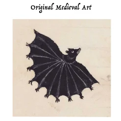 Medieval Bat Embroidered Patch