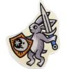Medieval Warrior Rabbit Embroidered Patch