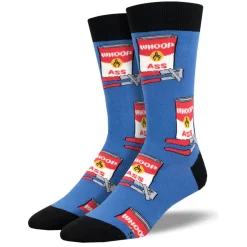 Men's Can Of Whoop Ass Socks Blue