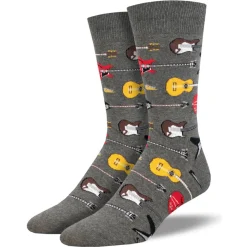 Men's Guitar Riff Socks Charcoal Heather