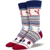 Men's Lobster Fair Isle Socks White