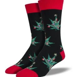 Men's Pot Lovers Xmas Socks Black