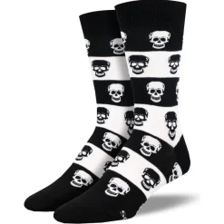 Men's Skull Socks Black And White