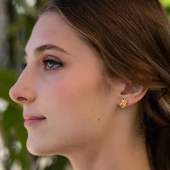 Monstera Stud Earrings