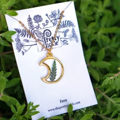 Moon Fern Necklace Gold Plated
