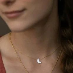Mother Of Pearl Moon Necklace