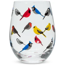 Multi Bird Stemless Goblet
