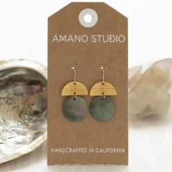 New Moon Earrings Black Shell