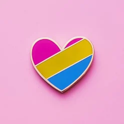 Pan Flag Heart Enamel Pin