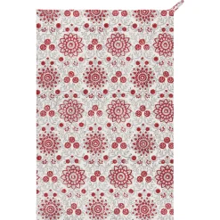 Passionflower Block Print Tea Towel