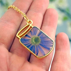 Purple Flower Jar Necklace