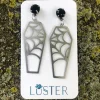 Silver Cobweb Coffin Earrings